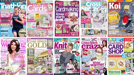 220 Triathlon, Koi magazine, Perfect Wedding, cardmaking, cross stitching and more